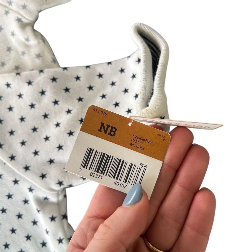 Baby B'gosh Reversible Cardigan Jackets Newborn NB Blue Gray Stars 2-Pack NWT - Picture 3 of 11